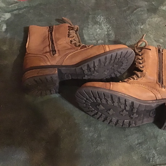 Steve Madden Brown Leather Lace Up Boots 8M - Picture 6 of 7